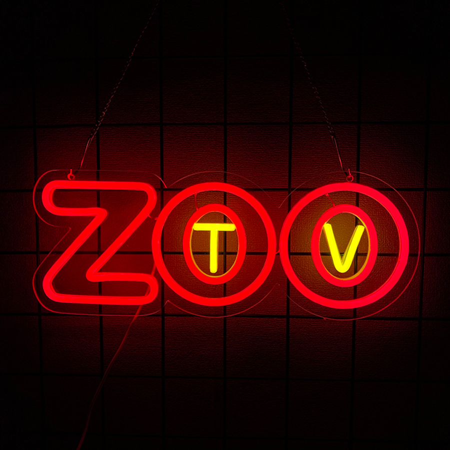 Zoo Party Games - Zoo Tv Neon Sign, Dekorasi Dinding