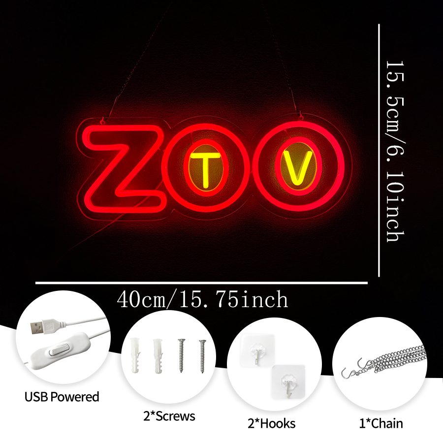 Zoo Tv Neon Sign, Dekorasi Din - Zoo Party Games ulasan dan harga